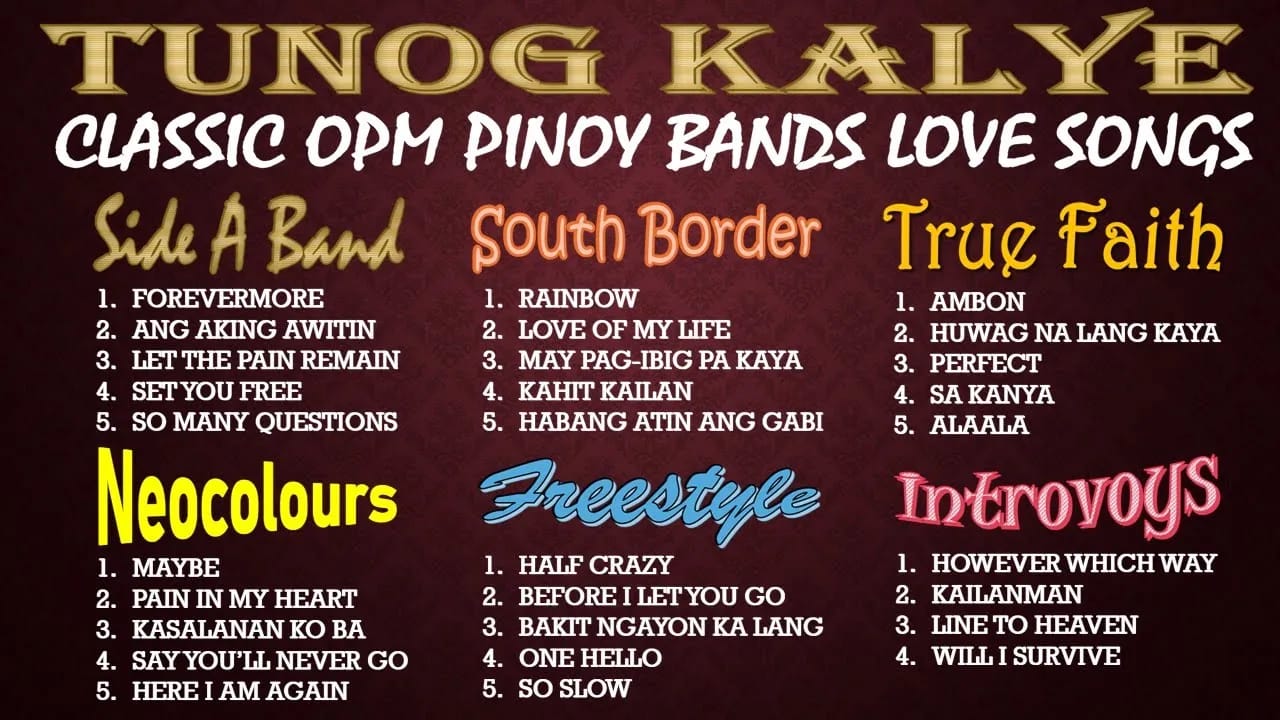 OPM PINOY BANDS NONSTOP Side A Band, Neocolours, Southborder, Freestyle, True Faith, Introvoys - 90s (2020) Full Poster HD — Watch & Download on MovieBox